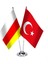 Kuzey Osetya Türkiye İkili Saten Masa Bayrağı 1