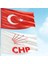 70X105 cm Alpaka Kumaş Türk Bayrağı ve 100X150 cm Raşel Kumaş Chp Beyaz Bayrak - 2 Bayrak Set 1
