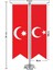Son Imparatorluk Osmanlı 17 Eski Türk Devletleri ve Türkiye Saten T Direk Masa Bayrağı 2'li 1
