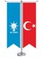 Mavi Akparti Akp Bayrağı ve Türkiye Kırlangıç Saten T Direk Masa Bayrağı 2'li 1