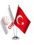 Beyaz, Chp ve Türkiye İkili Saten Masa Bayrağı 1