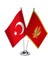 Crnagora Karadağ ve Türkiye İkili Saten Masa Bayrağı 1