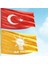70X105CM Alpaka Kumaş Türk Bayrağı + 100X150CM Raşel Kumaş Ak Parti Akp Turuncu Bayrak- 2 Bayrak Set 1