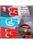 Alpaslan Türkeş-Ülkü Ocakları-Kırmızı Üç Hilal 100X150CM -Raşel Bayrak Set - Sticker Hediyeli 1