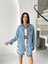 Kadın Oversize Baskılı Jean Kot Ceket – Labubu Desenli 3