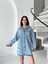 Kadın Oversize Baskılı Jean Kot Ceket – Labubu Desenli 2