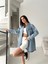 Kadın Oversize Baskılı Jean Kot Ceket – Labubu Desenli 3