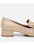 01AYH303990A310 KADIN Deri Bej Tokalı Kalın Topuklu Loafer 3