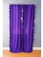 Cift Taraflı Fırfırlı Mor Vintage Pamuk Keten Perde (En x Boy) - Tek Kanat - Pilesiz 2