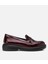 01AYH306800A780 Deri Bordo Kadın Tokalı Loafer 1