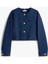 Kadın Punto Kumaş Kısa Mavi Blazer Ceket WW0WW46519C1G 5