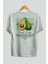 Avocado Arka Baskılı Beyaz Oversize T-Shirt Erkek Kadın Pamuk Bisiklet Yaka Tişort 1