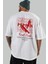 Pepper Arka Baskılı Beyaz Oversize T-Shirt Erkek Kadın Pamuk Bisiklet Yaka Tişort 5