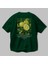 Lemon Arka Baskılı Yeşil Oversize T-Shirt Erkek Kadın Pamuk Bisiklet Yaka Tişort 3