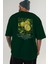 Lemon Arka Baskılı Yeşil Oversize T-Shirt Erkek Kadın Pamuk Bisiklet Yaka Tişort 6