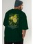 Lemon Arka Baskılı Yeşil Oversize T-Shirt Erkek Kadın Pamuk Bisiklet Yaka Tişort 8