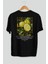 Lemon Arka Baskılı Siyah Oversize T-Shirt Erkek Kadın Pamuk Bisiklet Yaka Tişort 1