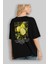 Lemon Arka Baskılı Siyah Oversize T-Shirt Erkek Kadın Pamuk Bisiklet Yaka Tişort 4