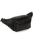 Siyah Unisex Deri Fermuarlı Ayarlanabilir Crossbody Omuz ve Bel Çantası 4