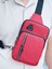 Kırmızı Çok Fonksiyonlu Deri ve Kumaş Çapraz Göğüs Sırt Çantası 1