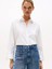Kadın Klasik Poplin Rahat Kesim Beyaz Gömlek WW0WW45892YCF 4