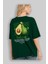 Avocado Arka Baskılı Yeşil Oversize T-Shirt Erkek Kadın Pamuk Bisiklet Yaka Tişort 4