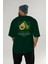 Avocado Arka Baskılı Yeşil Oversize T-Shirt Erkek Kadın Pamuk Bisiklet Yaka Tişort 5