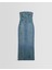 Allbucks Bershka, Straplez Yırtmaçlı Streç Uzun Midi Denim Elbise ABBRS0010 3