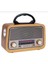 Kahverengi Nostaljik Eskitme Tasarımlı Bluetooth Radyo 301 Fm Sd Kart Aux 2