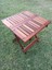 Ahşap Iroko Katlanabilir 60X60 Bahçe ve Balkon Masası 4