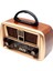 Vintage Tasarımlı, Şarjlı, Bluetooth ve Çok Fonksiyonlu Taşınabilir Radyo Kahverengi 2