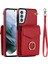 Samsung Galaxy S21+ 5g Pu+ Tpu Kapak Akordeon Kart Çantası Askılı Cep Telefonu Kılıfı-Kırmızı (Yurt Dışından) 1