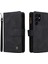 Baskı Stripes Pu Deri Deri Şok Geçirmez Telefon Kapağı Fermuarı Cep Çok Kart Yuvaları Samsung Galaxy S22 Ultra 5g-Black Için Koruyucu Kılıf (Yurt Dışından) 1
