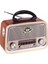 Kahverengi Eskitme Nostalji Radyo Bluetooth Fm-Sd-Aux Kartlı 1