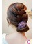 Zarif Chiffon Çiçekli Kadın Kolay Telli Saç Topuz Tokası Lila - Sihirli Pratik Saç Toplama Aparatı 3