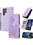 Samsung Galaxy S24 Ultra Telefon Kılıfı Çiçek Desenli Baskılı Deri Kılıf-Mor (Yurt Dışından) 1