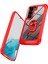 Samsung Galaxy S23 Metal Yüzük Kickstand Back Case Pc+Tpu Cep Telefonu Önleyici Koruyucu Kapak-Kırmızı (Yurt Dışından) 2