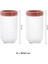 Ribbed 2’li Cam Saklama Kabı 900 Ml, Turuncu Renkli, Şık ve Kullanışlı Set 1