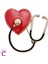 Kırmızı Kalpli Steteskop Doktor Broş - Hediyelik Sağlıkçı Hemşire Arkadaşa Ceket Yaka Iğnesi Broşu 1