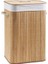 Naturel Oval Banyo Bambu Çamaşır Kirli Sepeti Yuvarlak Kare Naturel (Kare) 1