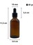 50 ml Kahverengi Cam Damlalık Serum Şişesi, Siyah Metal Kapak, 30 Adet 2