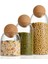 3'lü Top Mantar Kapaklı Cam Kavanoz ve Baharatlık Seti, Şık ve Kullanışlı Tasarım 2