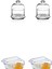 Beyaz Cam Saklama Kabı Seti, 4'lü, Pratik ve Şık Kahvaltılık Düzenleyici 3