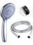 Cosy 3 Fonksiyonlu Duş Seti - Mafsallı (Askılı) Spiral Hortumlu (150CM) - Basınç Ayarlı Duş Başlığı G1/2 Uyumlu Yüksek Tazyikli Paslanmaz Ekonomik Banyo Duş Seti - (Cosy Duş Başliği + Mafsal + Spiral Hortum) 1