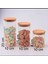 3'lü Bambu Kapaklı Vakumlu Çizgili Cam Saklama Kabı, Bakliyat, Şeker, Çay 800-1300ML 2