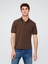 Erkek Kahverengi Relaxed Pique Polo T-Shirt 1
