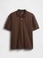Erkek Kahverengi Relaxed Pique Polo T-Shirt 2