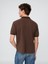 Erkek Kahverengi Relaxed Pique Polo T-Shirt 4