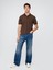 Erkek Kahverengi Relaxed Pique Polo T-Shirt 5