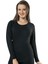 Kadın Siyah Uzun Kollu Üst Termal Sıcak Tutan Içlik Lingaooms 2007B 1